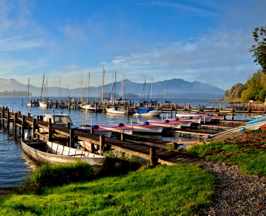 Chiemsee mit Booten